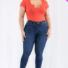 Plus Size Casual Split Neck Solid Short Sleeve Bodysuit Basics