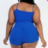 Plus Size Ribbed Cami Crop Top & Ruched Shorts Set Basics