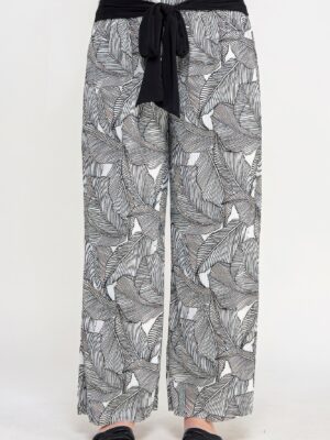 Plisse Palm Print Pants Bottoms